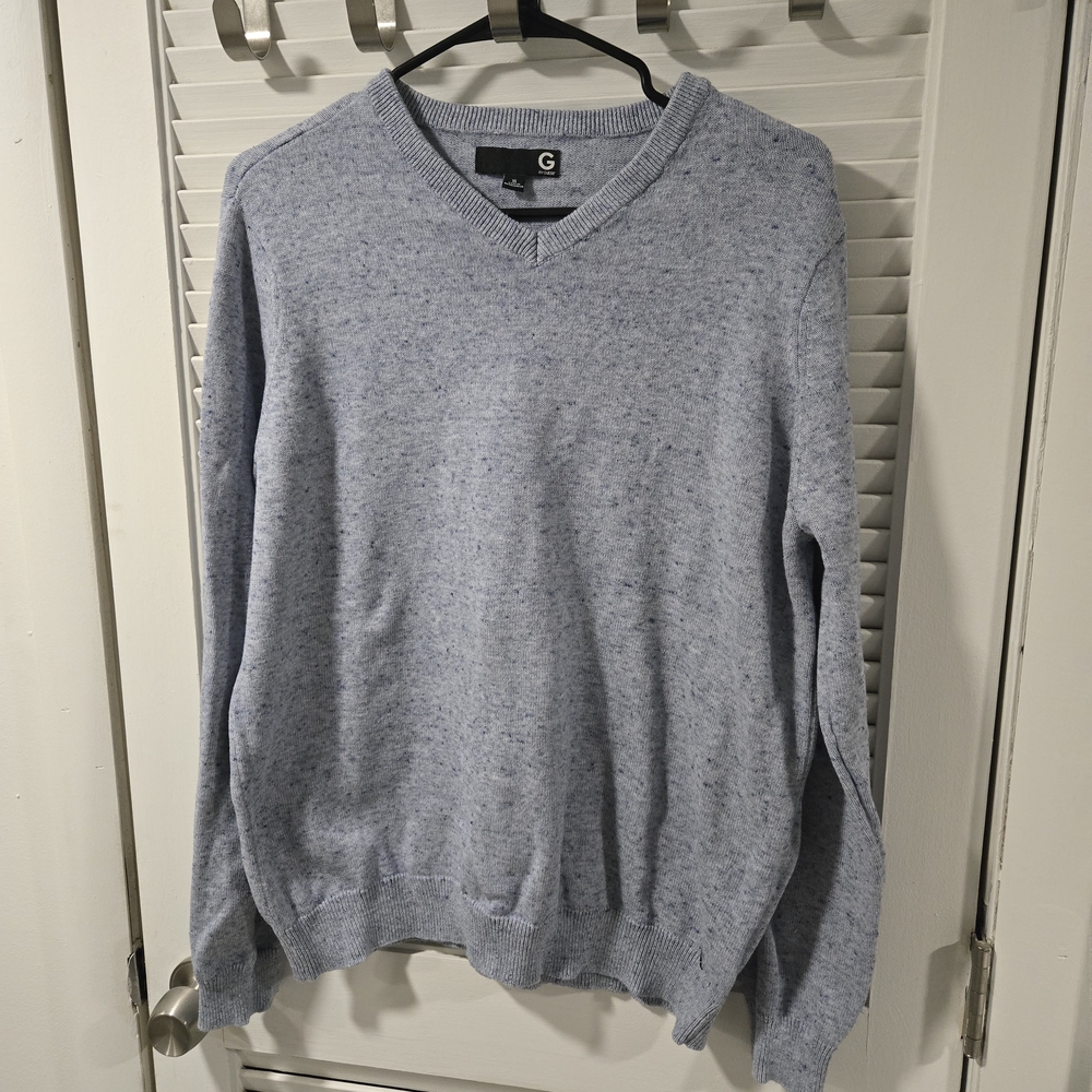 G by Guess Light Blue Speckled V-Neck Men’s Sweater